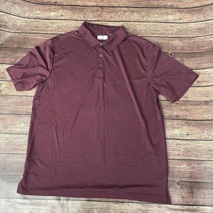 Men’s Grand Slam Performance Maroon Stripe XLT Polo Shirt